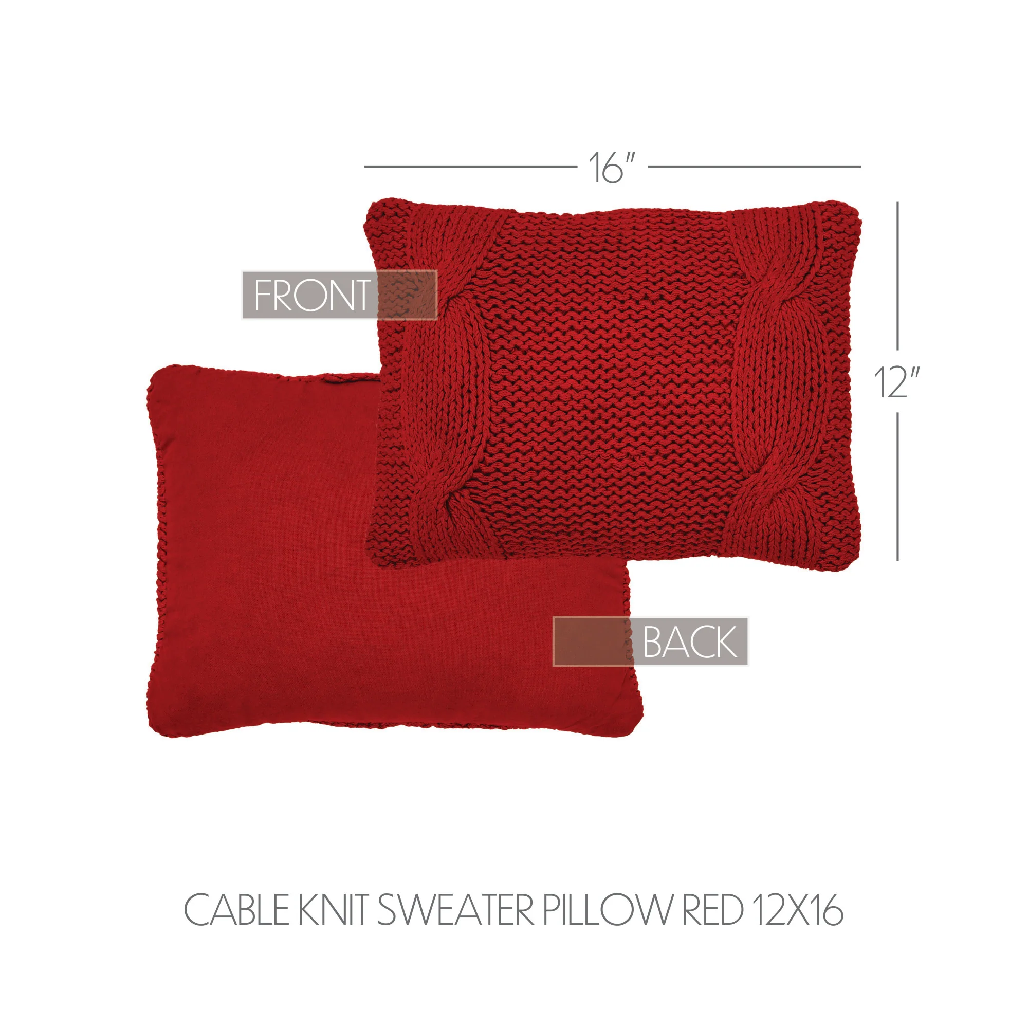 Red Cable Knit Sweater Accent Pillow - Image 4