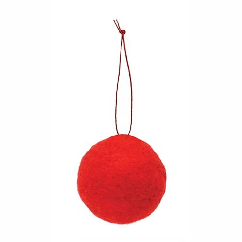 Red Felt 3" Ball Ornament - Image 2