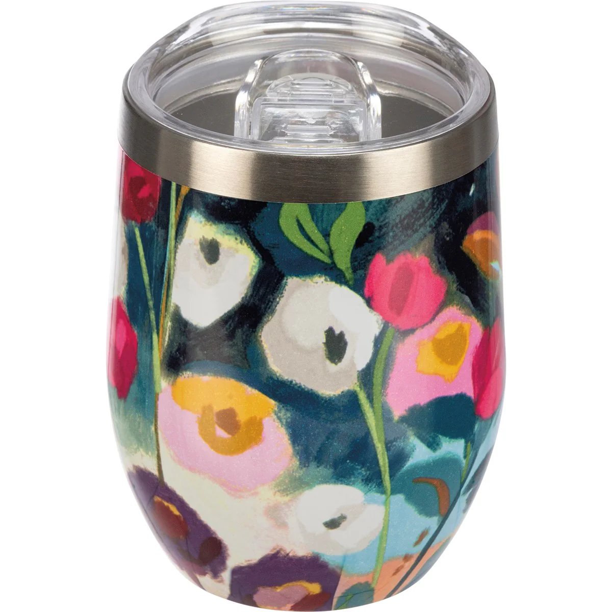 Red Floral Hot and Cold 12 oz Drink Tumbler - Image 2