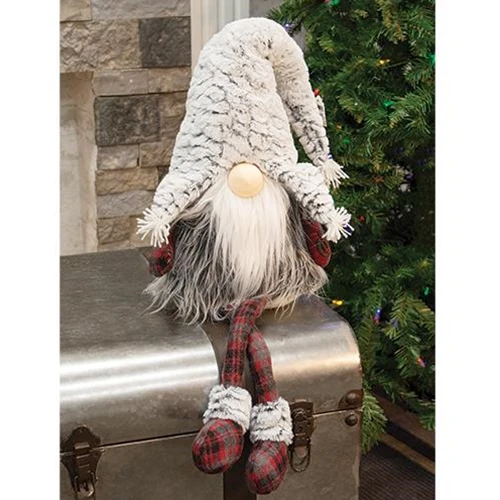 Red & Gray Plaid Gnome Dangle Legs