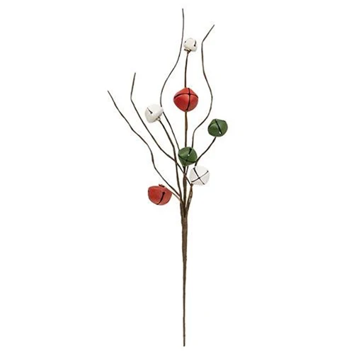 ๐ Red Green and White 19.75" Jingle Bell Pick