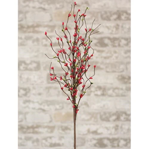 💙 Red & Green Holiday Pip Berry 26" Spray