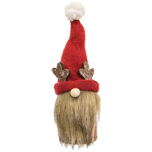 Red Reindeer Gnome Felted Sitter - Image 2