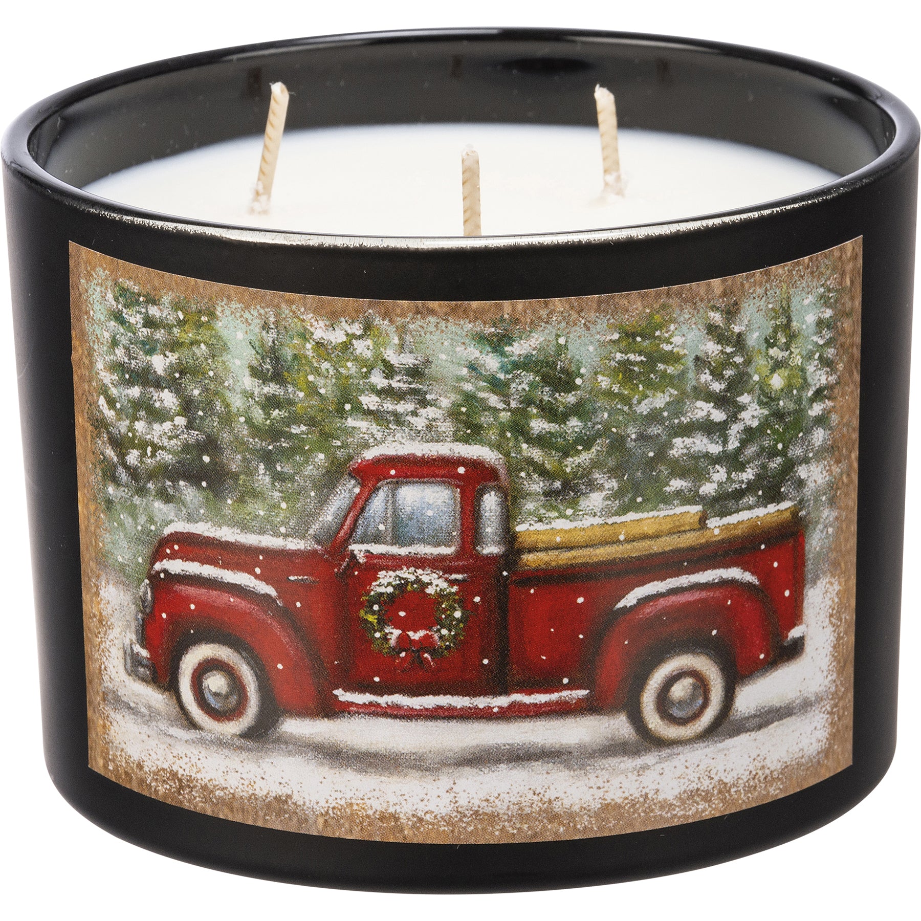 Red Truck Spruce Scented Christmas 14 oz Jar Candle - Image 2
