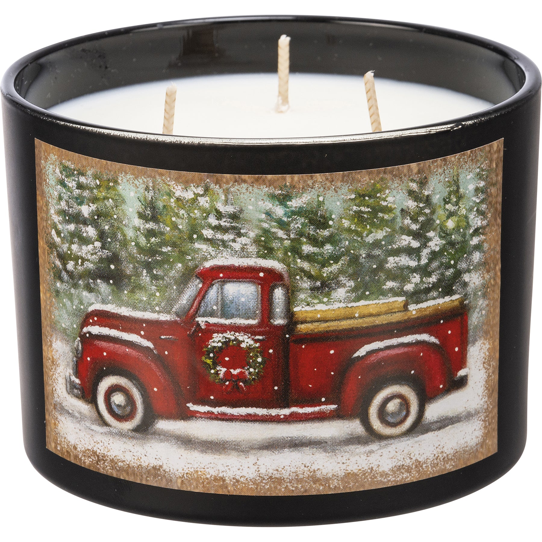 Red Truck Spruce Scented Christmas 14 oz Jar Candle - Image 4