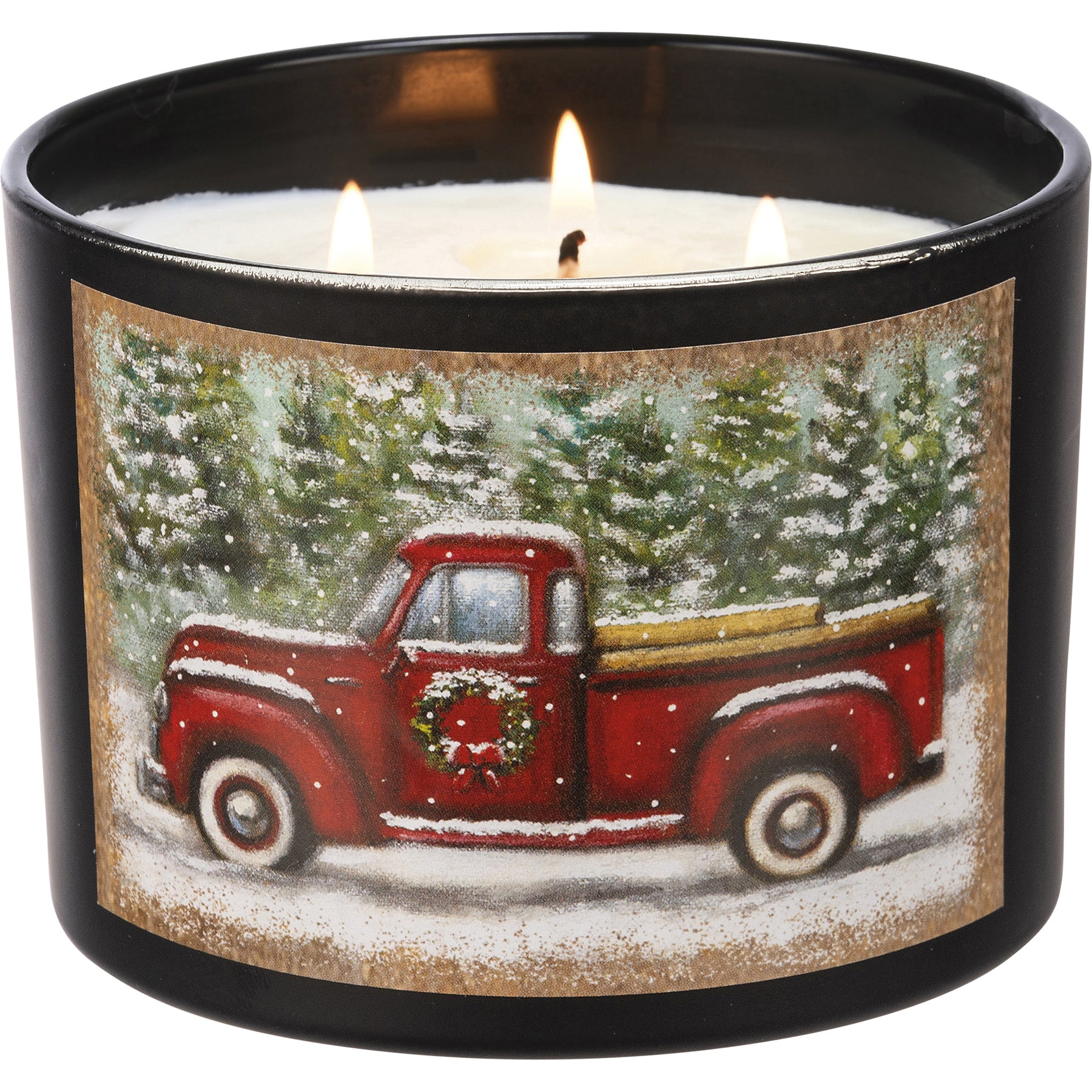 Red Truck Spruce Scented Christmas 14 oz Jar Candle - Image 6
