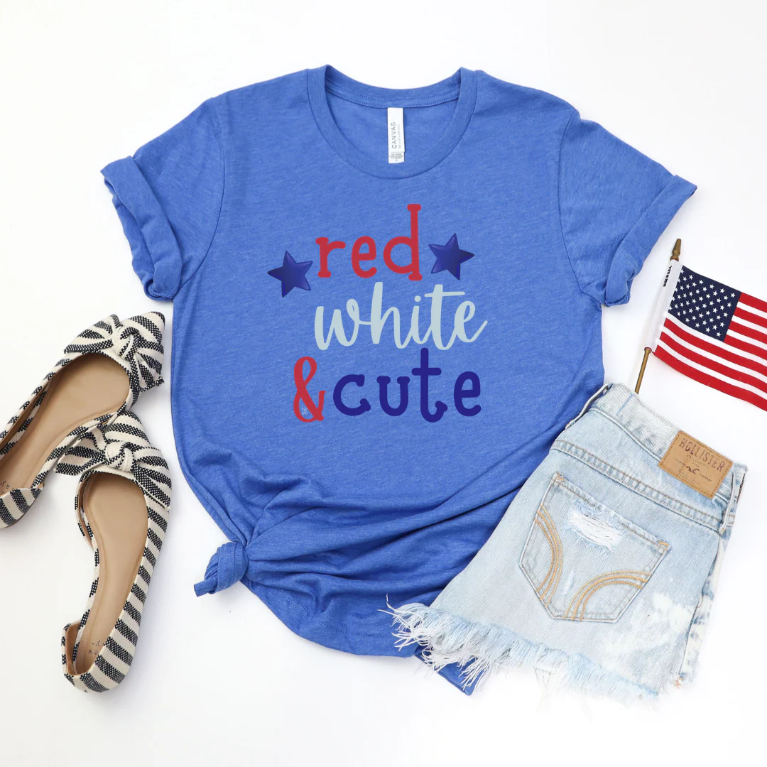 ๐ Red White & Cute T-Shirt - ๐ 4th of July Collection