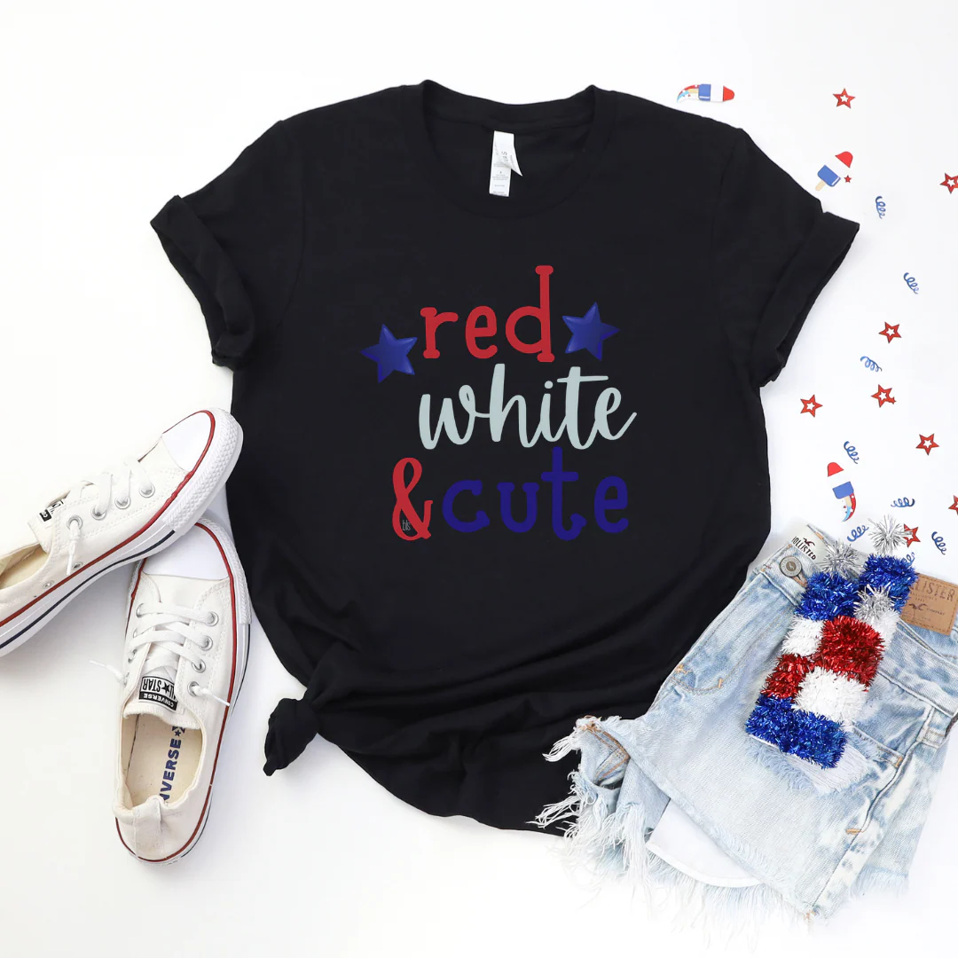 ๐ Red White & Cute T-Shirt - ๐ 4th of July Collection - Image 2
