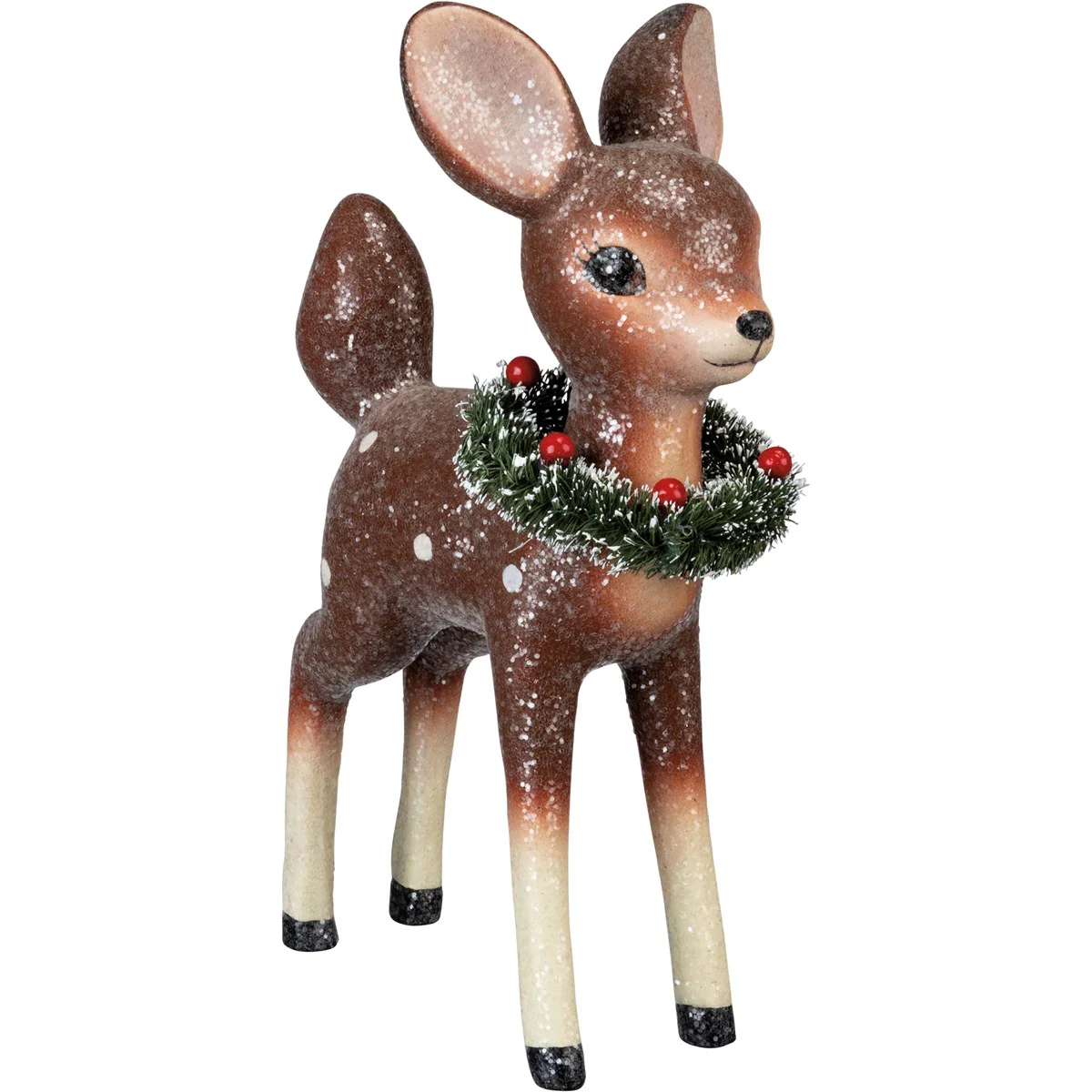 💙 Retro Glittery Standing Deer Figure - Image 2
