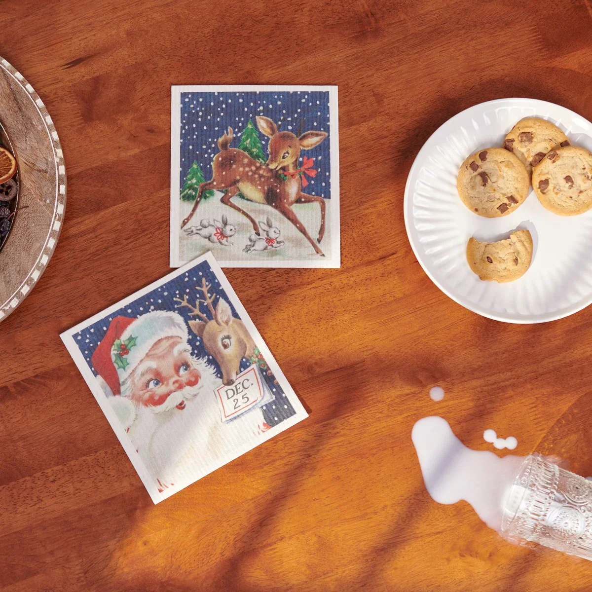 ๐ Retro Santa Claus Swedish Dishcloth Set - Image 2
