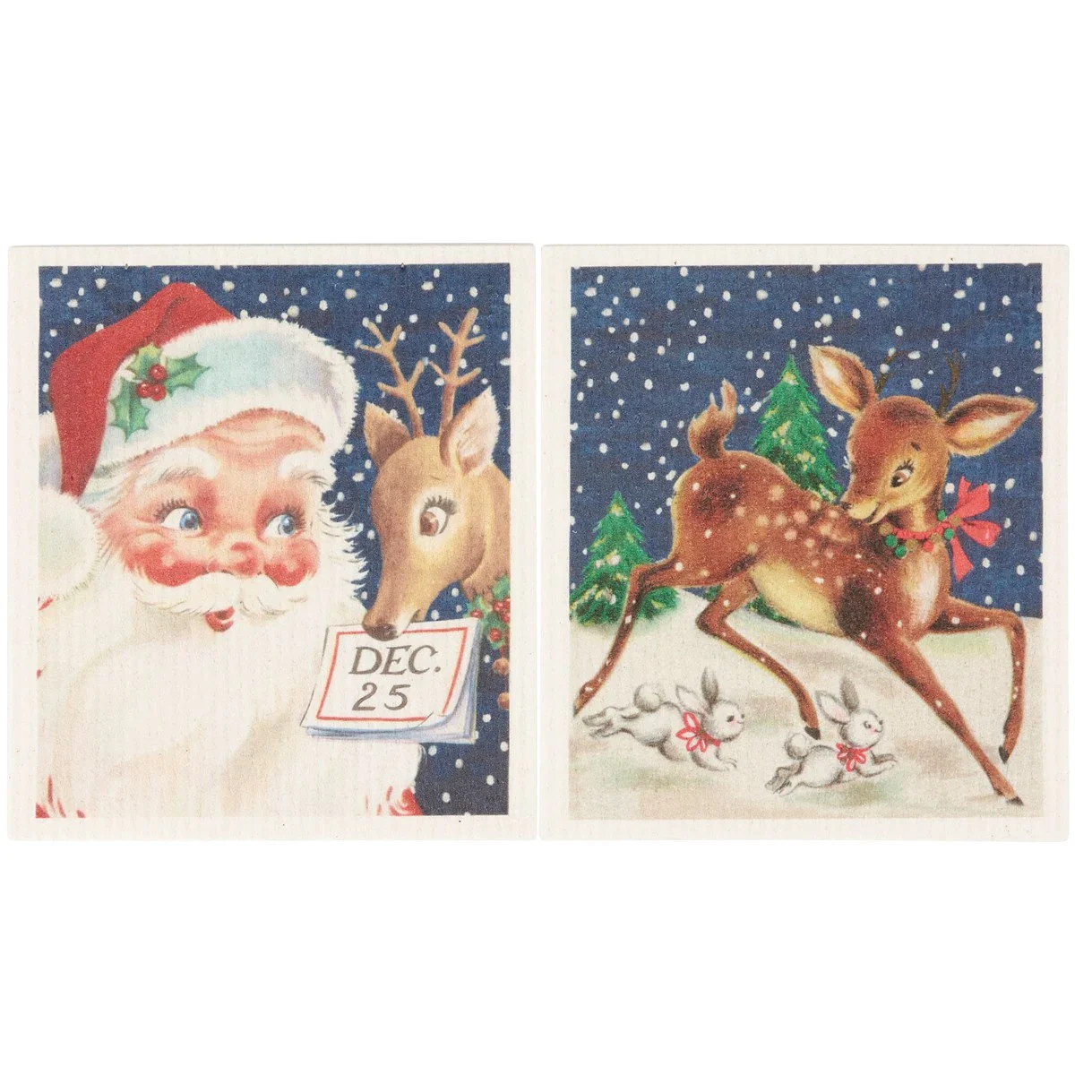 ๐ Retro Santa Claus Swedish Dishcloth Set - Image 4
