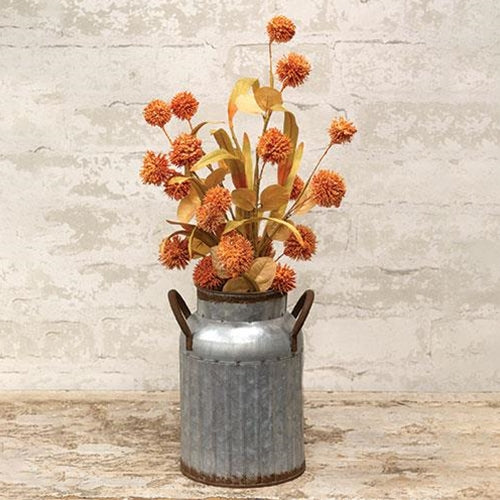 💙 Ribbed Milk Can Distressed Metal 8" H - Image 3