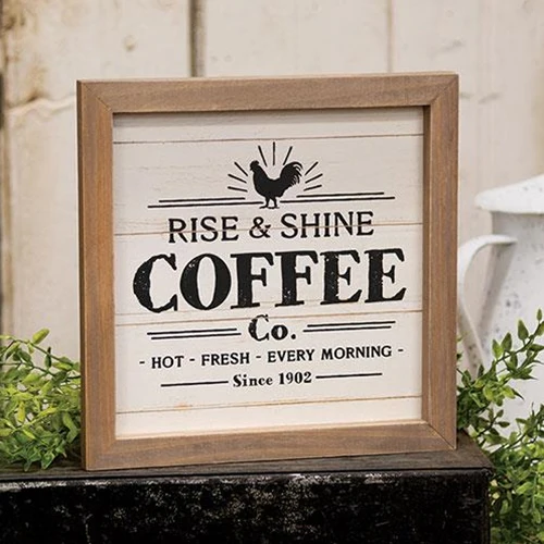 ๐ Rise & Shine Coffee Co 10" Framed Sign