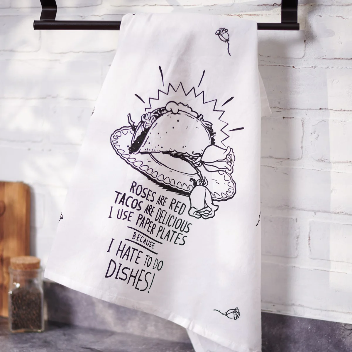 💙 Roses Are Red Tacos Are Delicious Kitchen Towel - Image 4