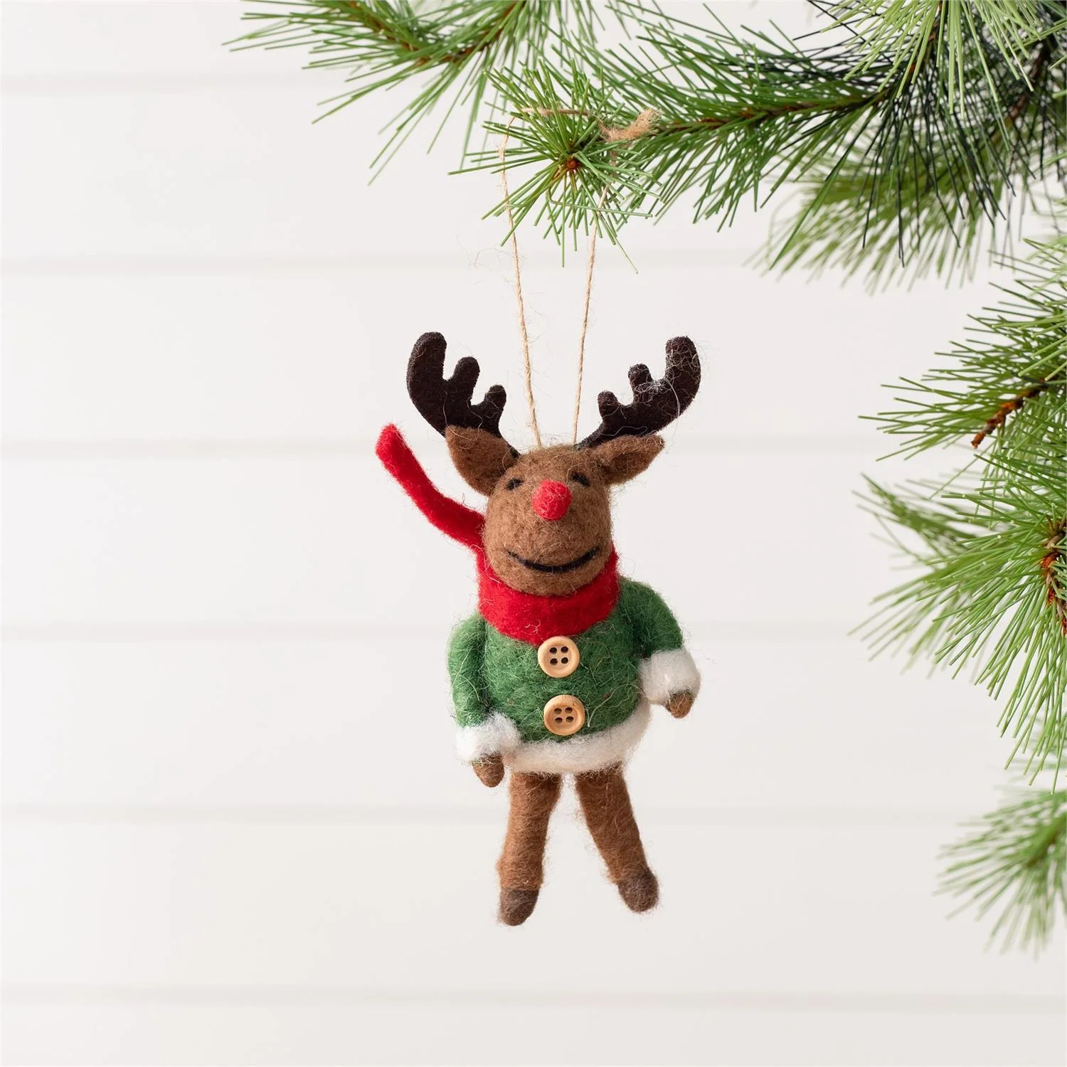 Rudy the Red-Nosed Felt Reindeer Ornament - Image 2