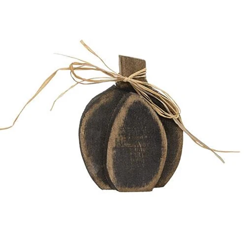 Rustic Black Layered Small Wood Pumpkin Sitter 6.5" H - Image 2