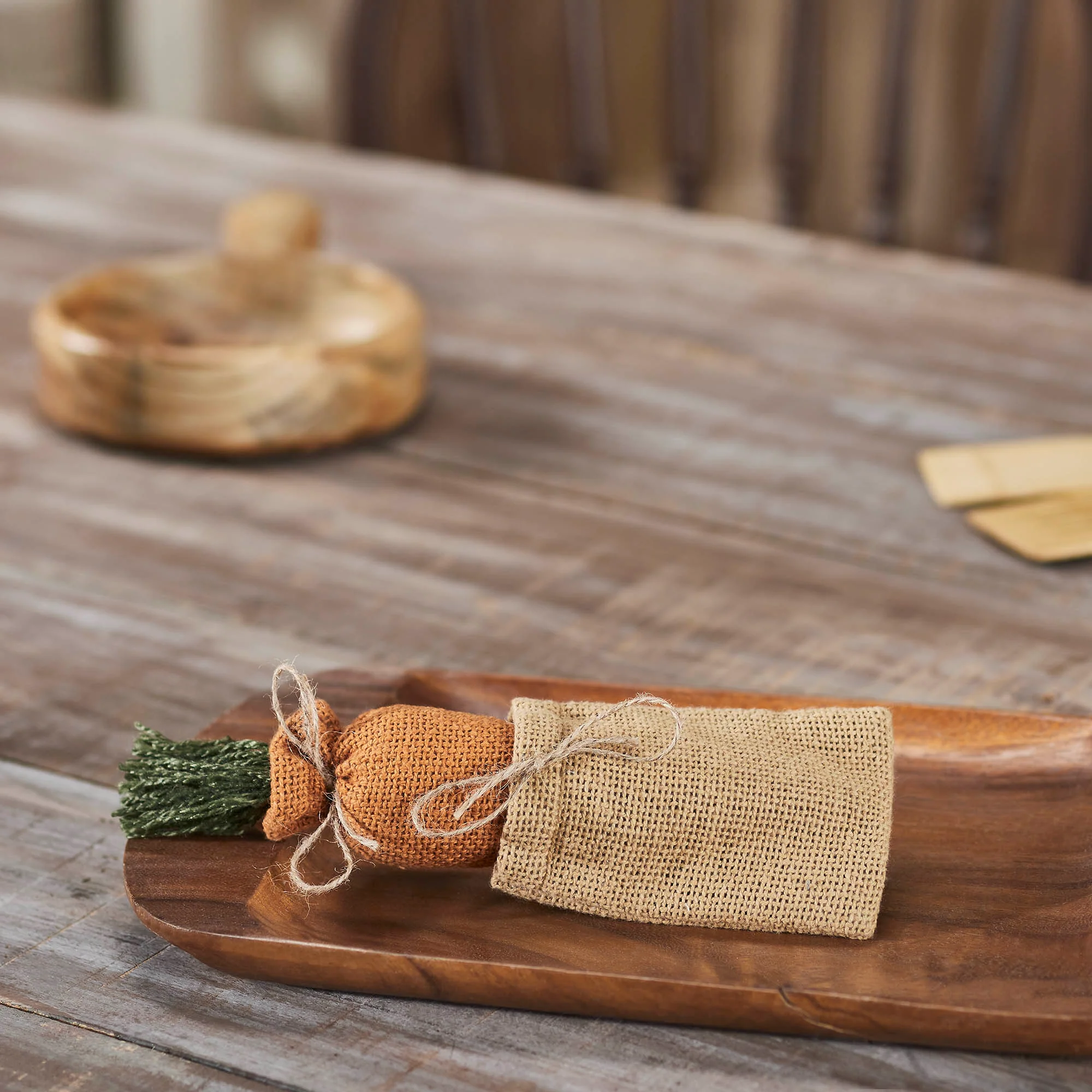 Rustic Burlap Carrot in Sack Decor - Image 2