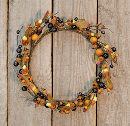 💙 Rustic Candy Corn and Berries 12" Wreath