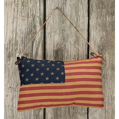 💙 Rustic Flag Pillow Fabric Ornament