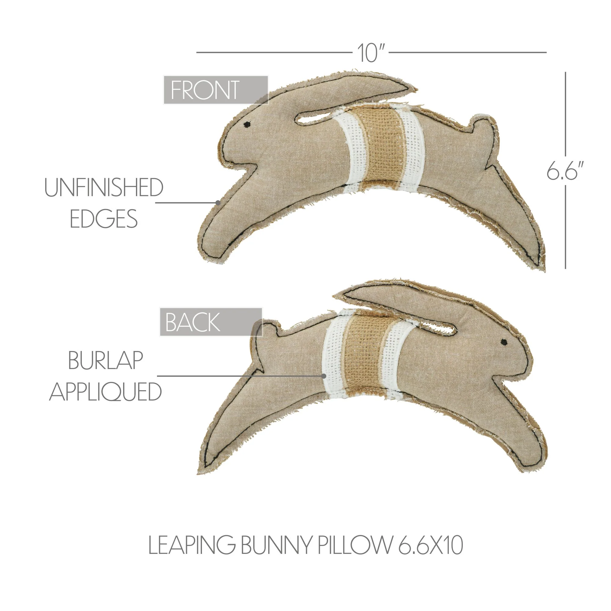 Rustic Leaping Bunny Small Decorative Pillow - Image 4