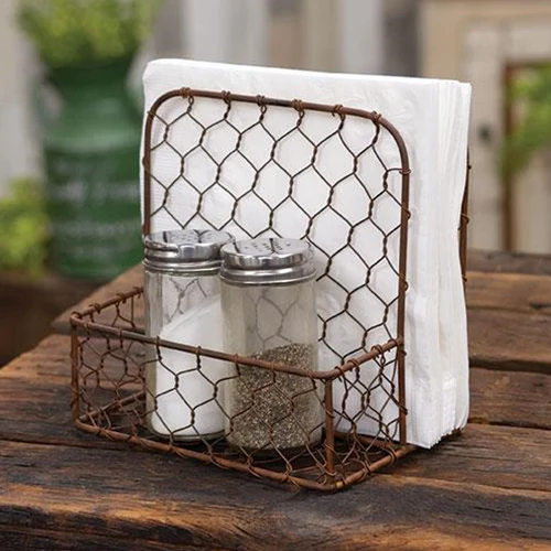 Rustic Metal Chicken Wire Napkin Holder