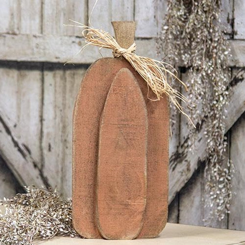 Rustic Orange Layered Wood Pumpkin Sitter 15.75" H - Image 2