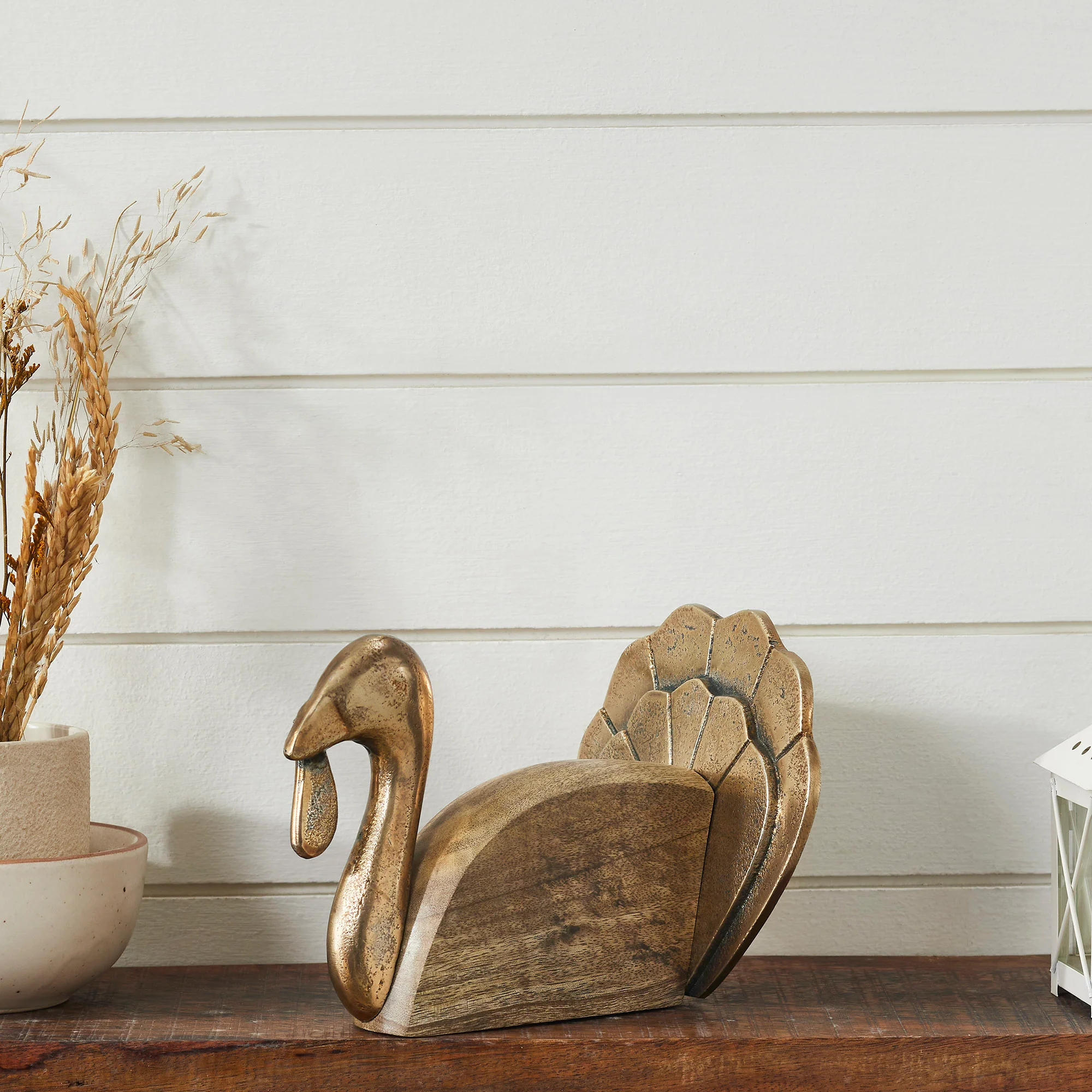 Rustic Turkey Wooden Figurine