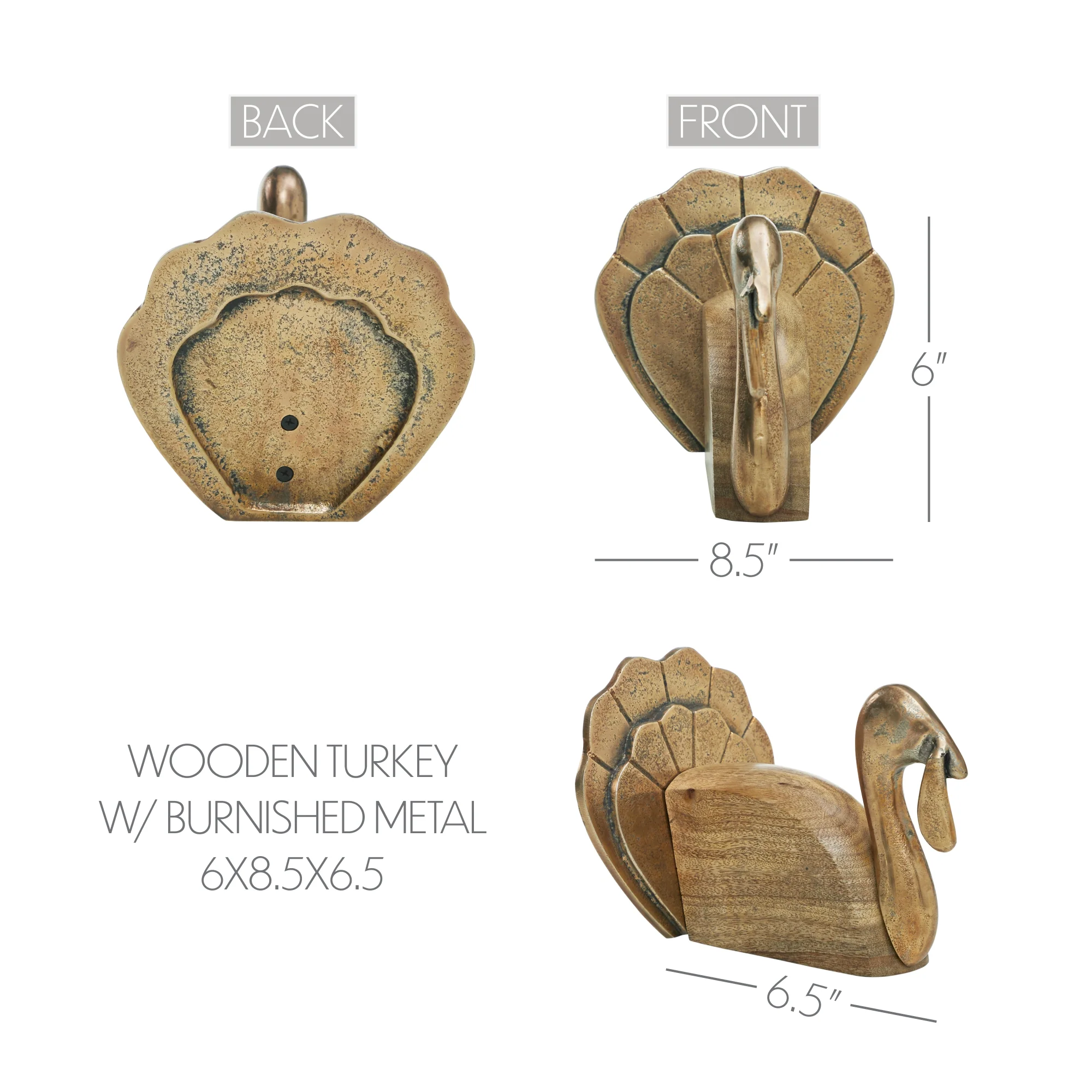 Rustic Turkey Wooden Figurine - Image 8