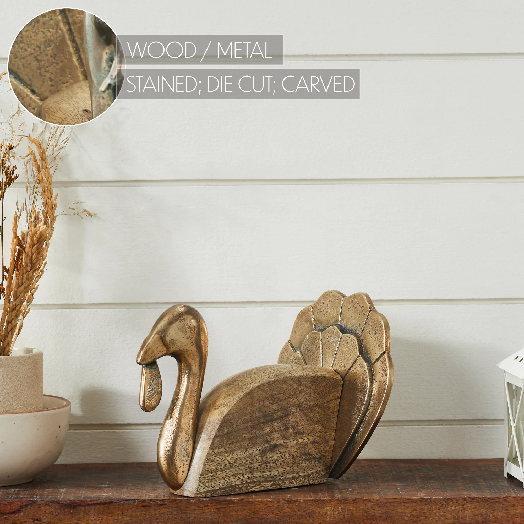 Rustic Turkey Wooden Figurine - Image 9
