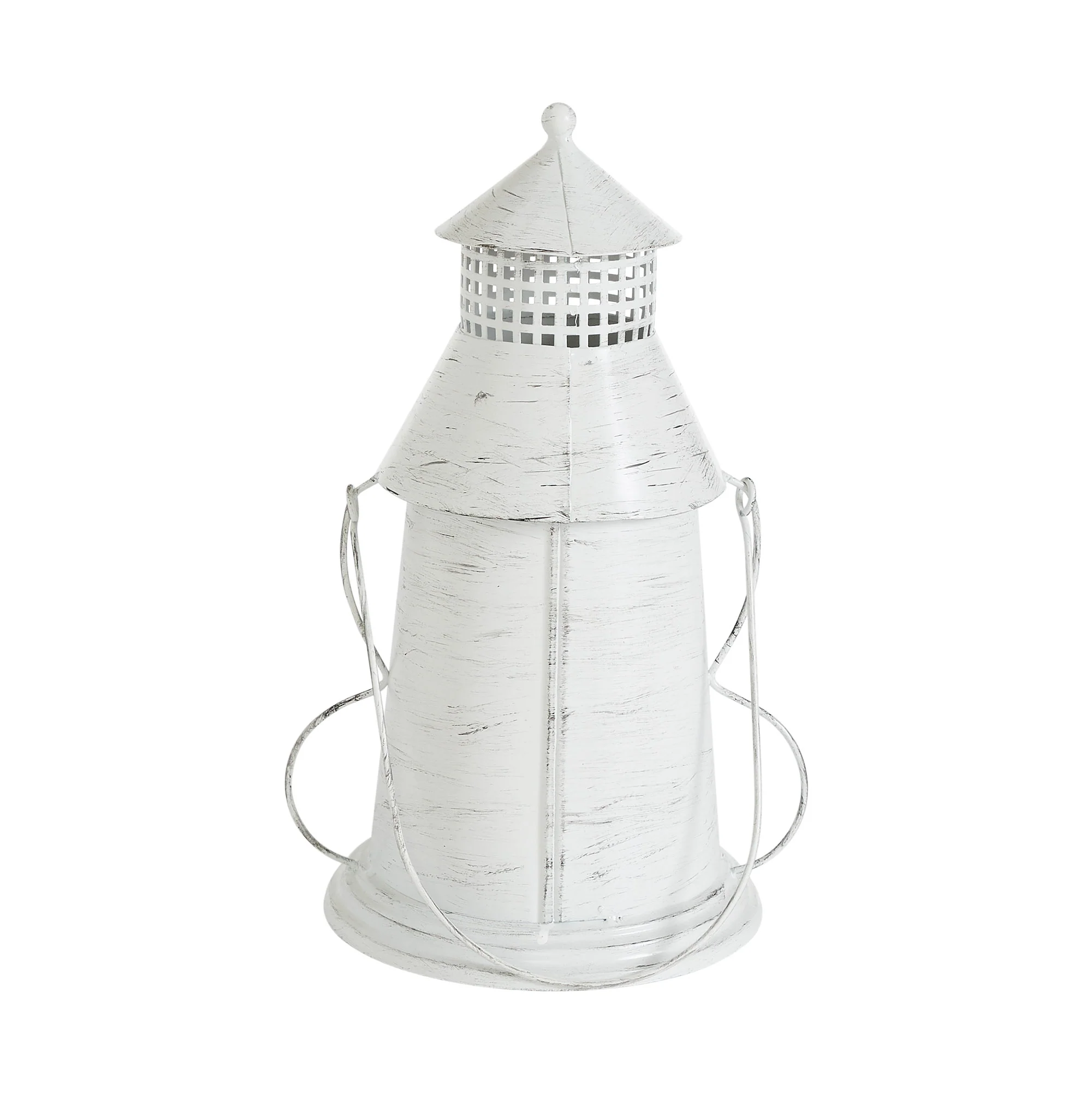 Rustic White Jack O' Lantern Tealight Metal Lantern - Image 2