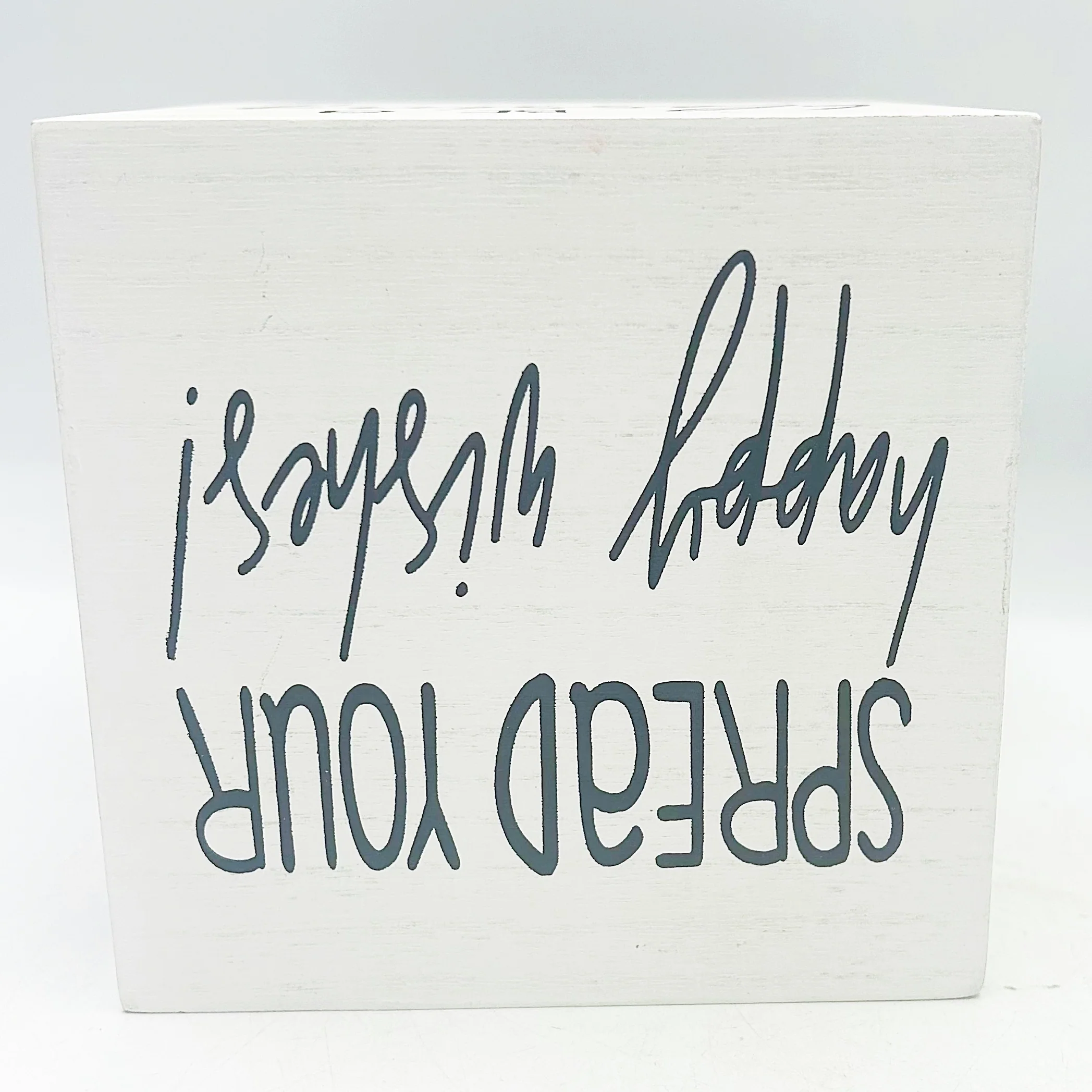 ๐ Rustic White Simply Blessed Messages Cube 5" - Image 4