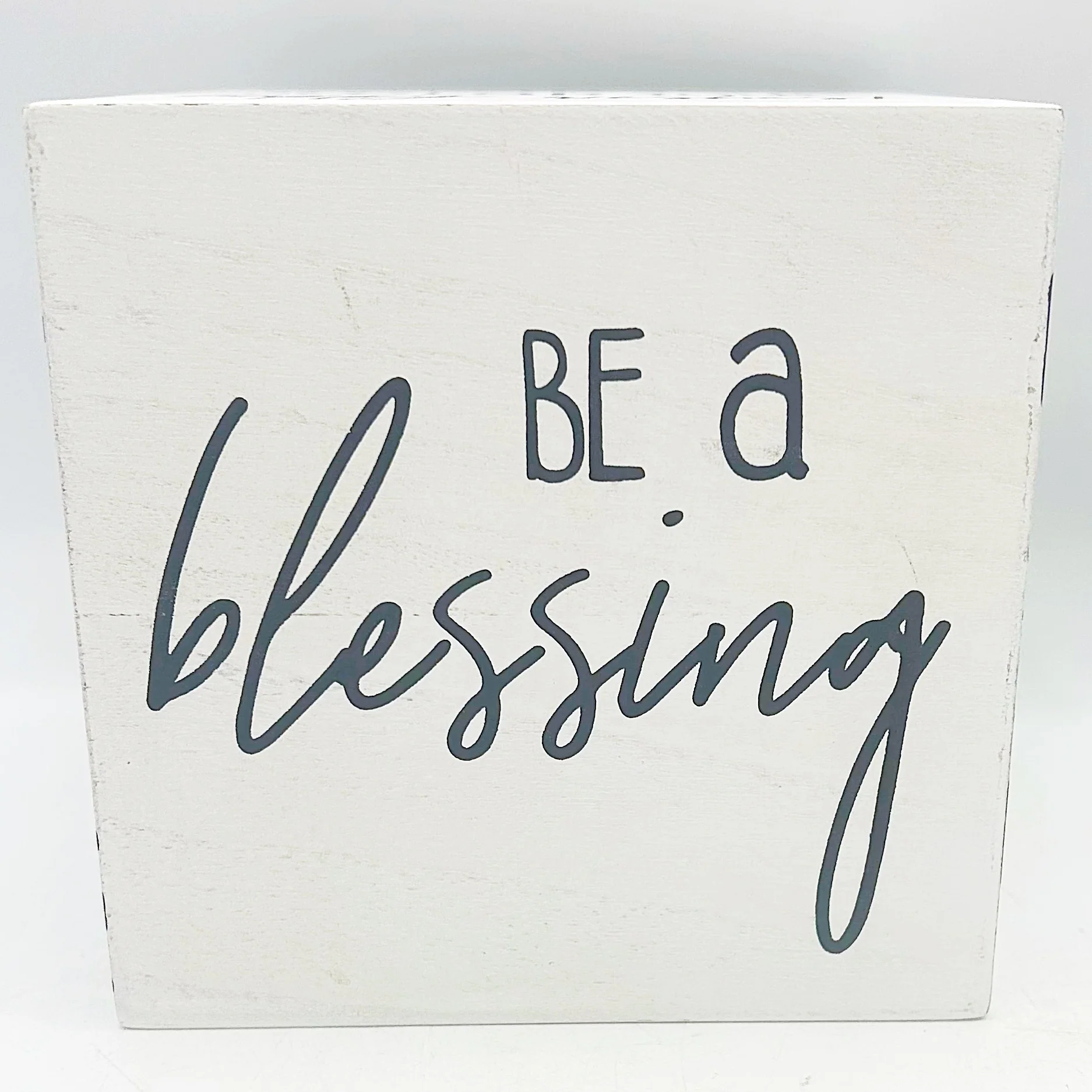 ๐ Rustic White Simply Blessed Messages Cube 5" - Image 5