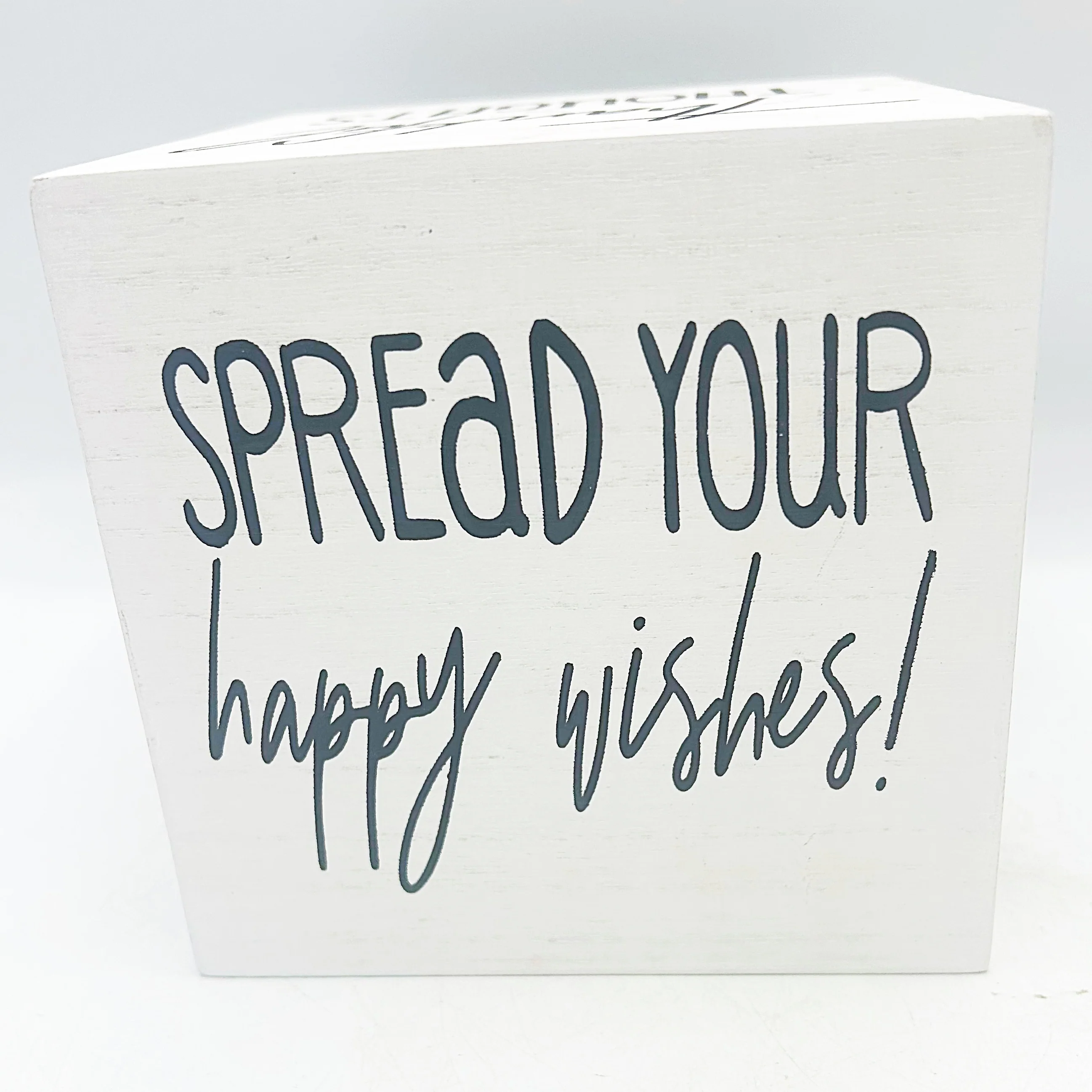 ๐ Rustic White Simply Blessed Messages Cube 5" - Image 8