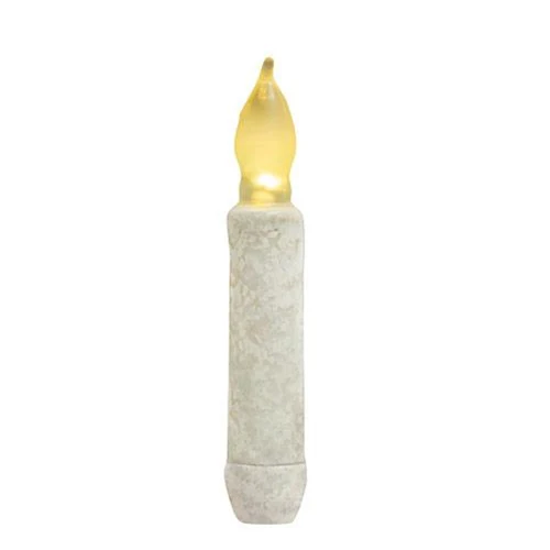 ๐ Rustic White Timer Taper LED 4" high