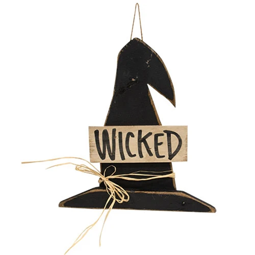 🧙♀️ 7 WITCHY DAYS DAY 4 ✨ Rustic Wood Hanging Wicked Witch Hat 14.5"H