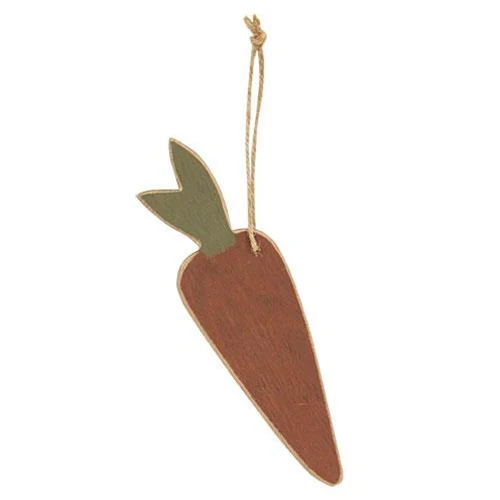 ๐ Rustic Wooden Carrot Ornament