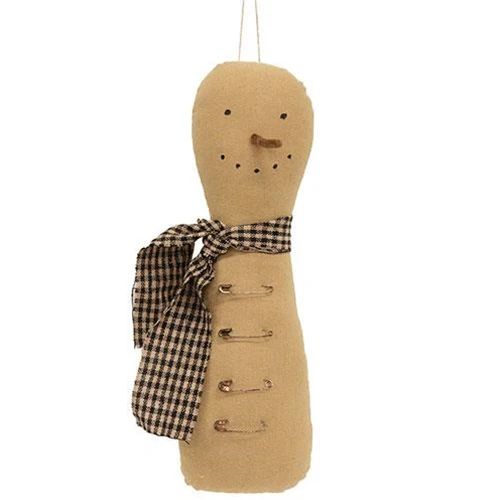 Safety Pin Snowman 10" Hanger Doll