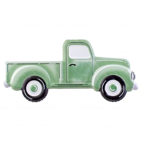 ๐ Sage Green Farmhouse Truck 12" Metal Embossed Hanger
