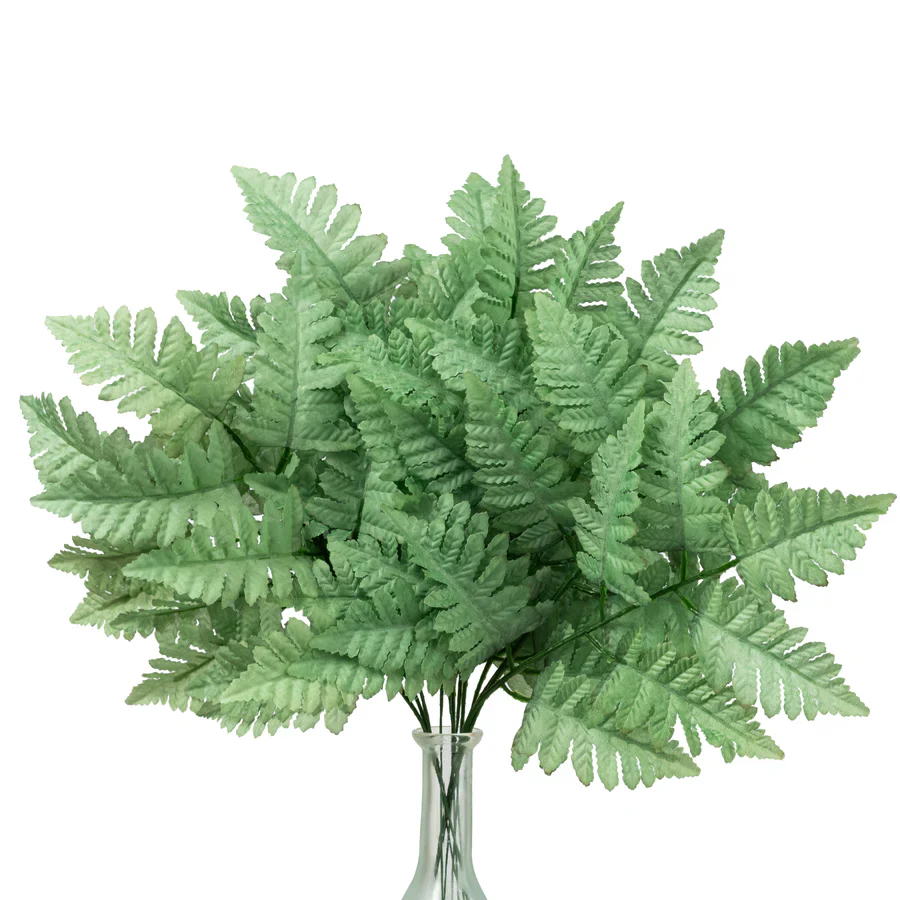 Sage Green Pull Apart Silk Leather Leaf 17" Faux Foliage Bush