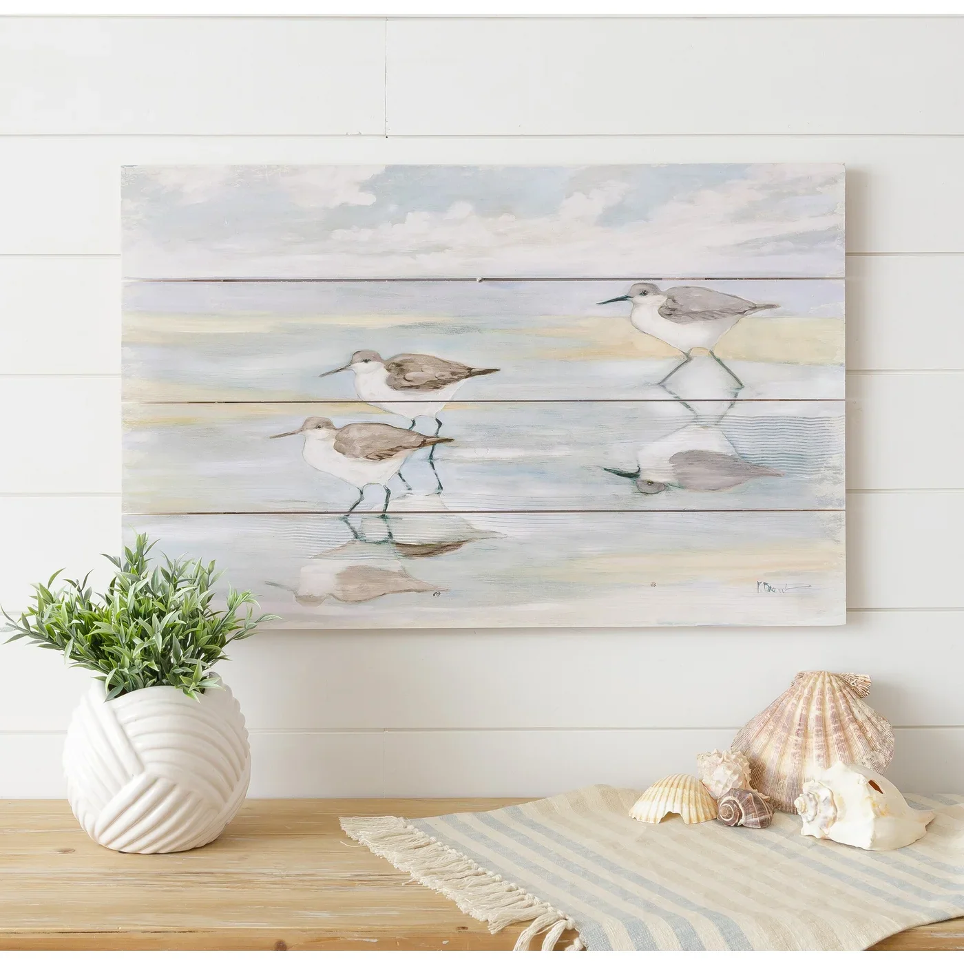 Sand Pipers 18" Coastal Pallet Style Sign - Image 2