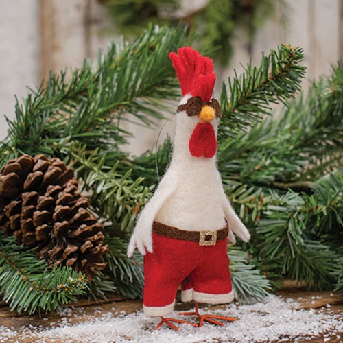 DAY 4 ✨ 25 Days of Ornaments ✨ Santa Chicken Christmas Felted Ornament - Image 2