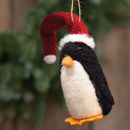 DAY 11 ✨ 25 Days of Ornaments ✨ Santa Hat Penguin Felt Ornament - Image 2