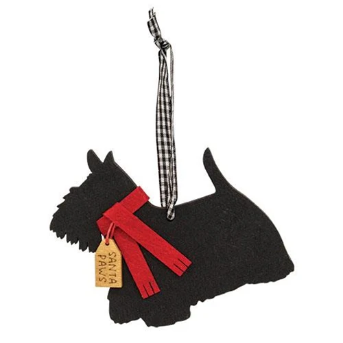 ๐ Santa Paws Scottie Dog Ornament