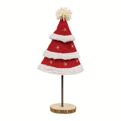 💙 Santa Tiered Felted Tree Red and White 14" H - Image 2