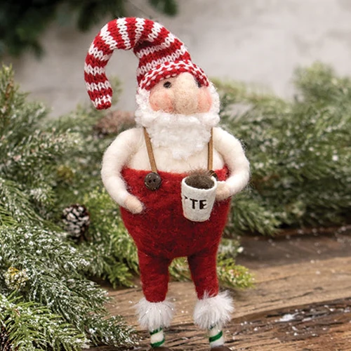 DAY 24 ✨ 25 Days of Ornaments ✨ Santa with Latte Felt Ornament - Image 2