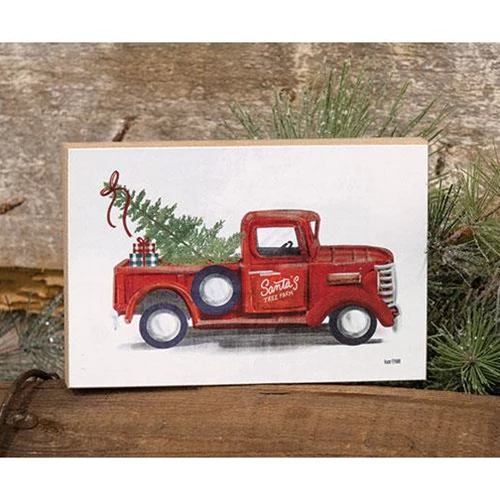 Santa's Tree Farm Red Truck Block - Image 2