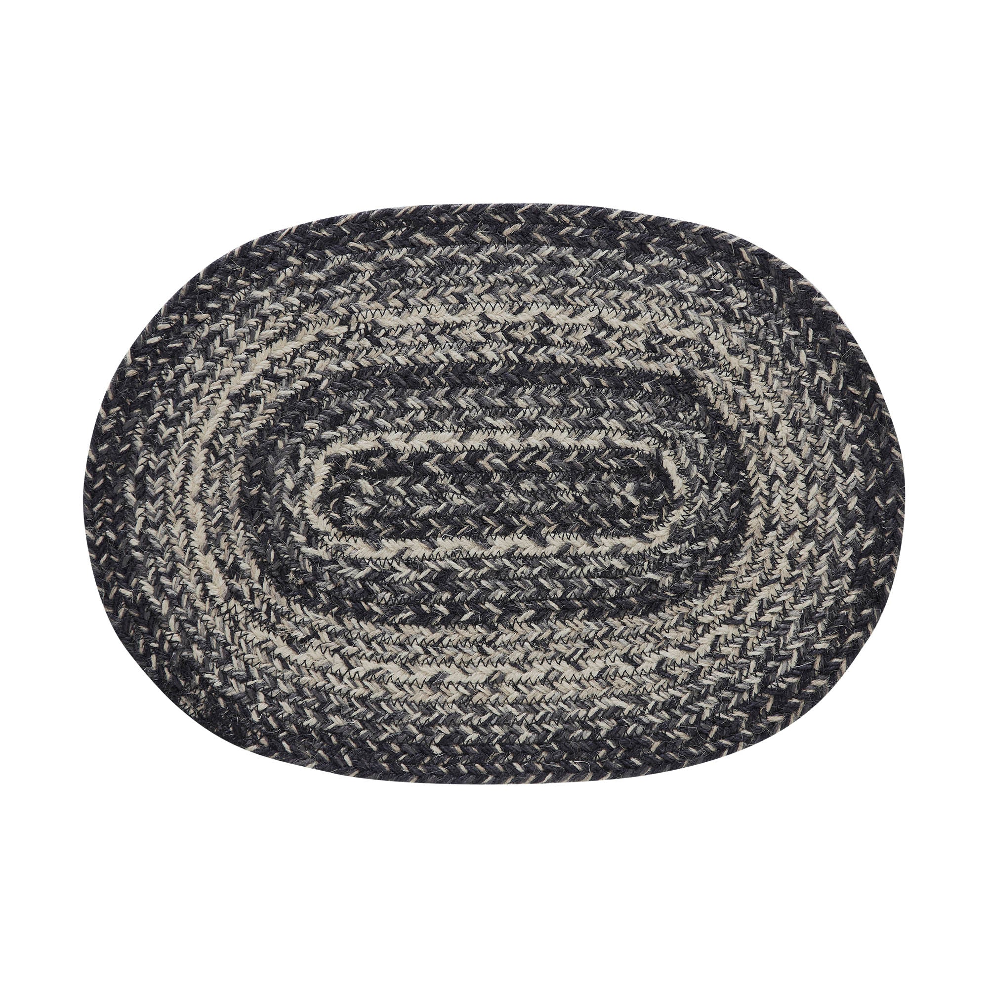 Sawyer Mill Black White 15" Jute Oval Placemat - Image 2