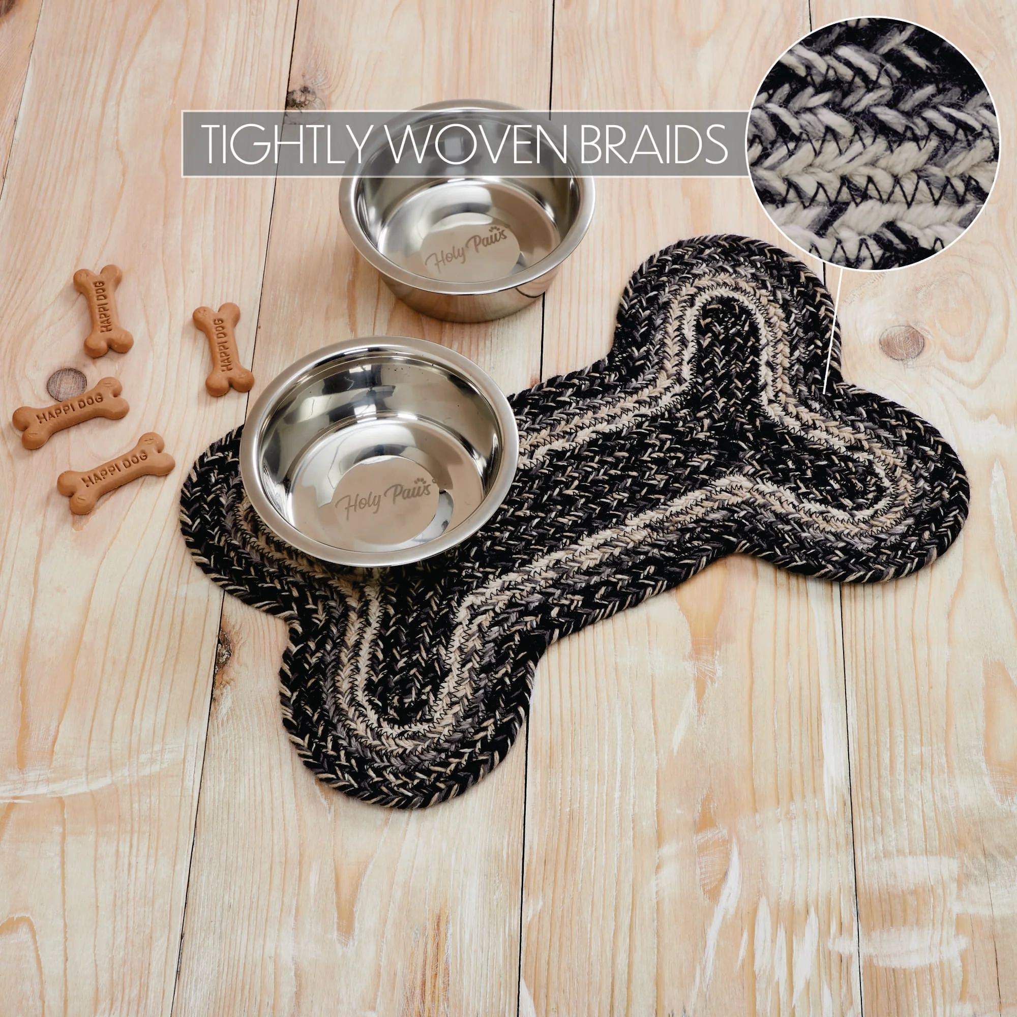 Sawyer Mill Black White Indoor/Outdoor Small Bone Shaped Rug - Image 5