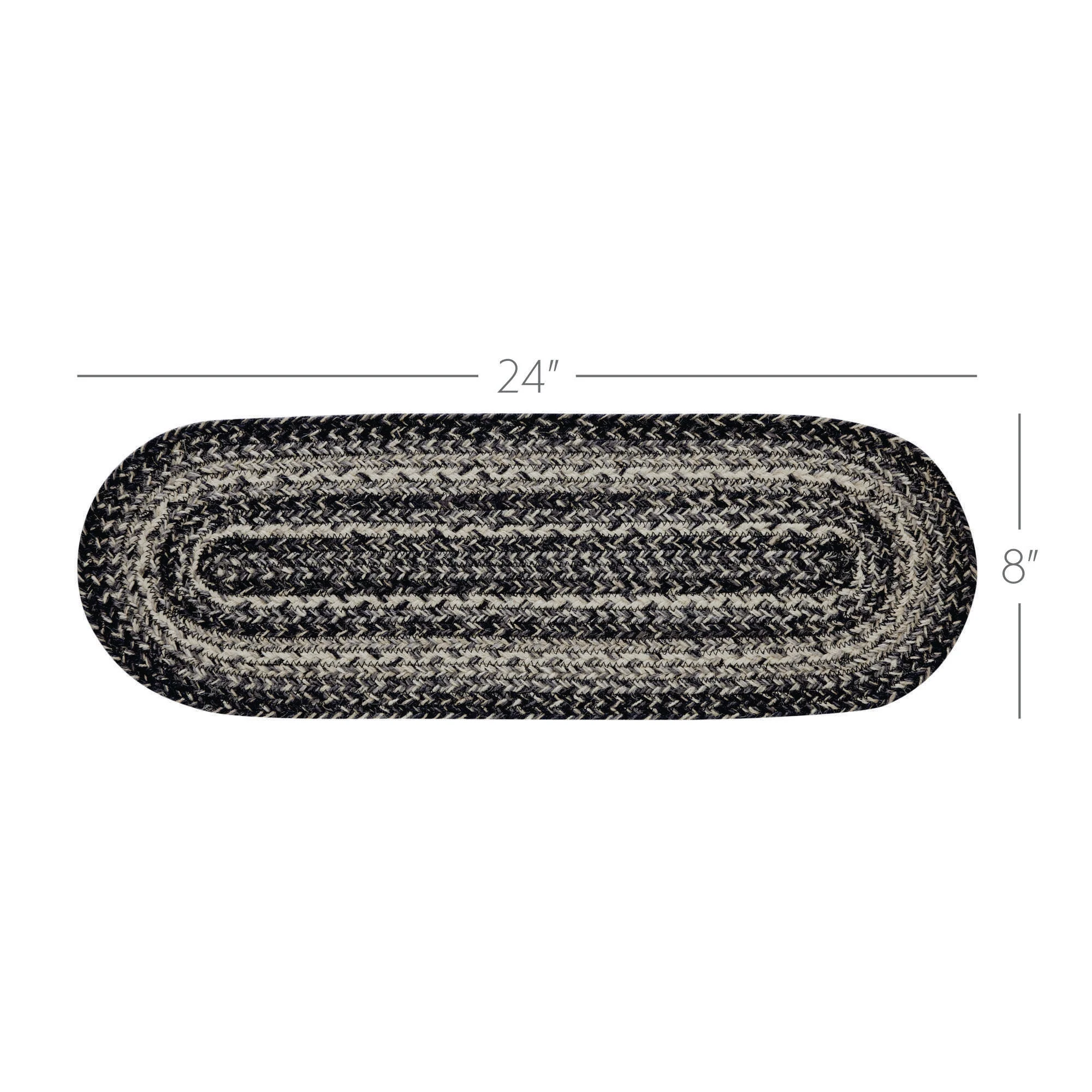 Sawyer Mill Black White Jute 24" Oval Table Runner - Image 3