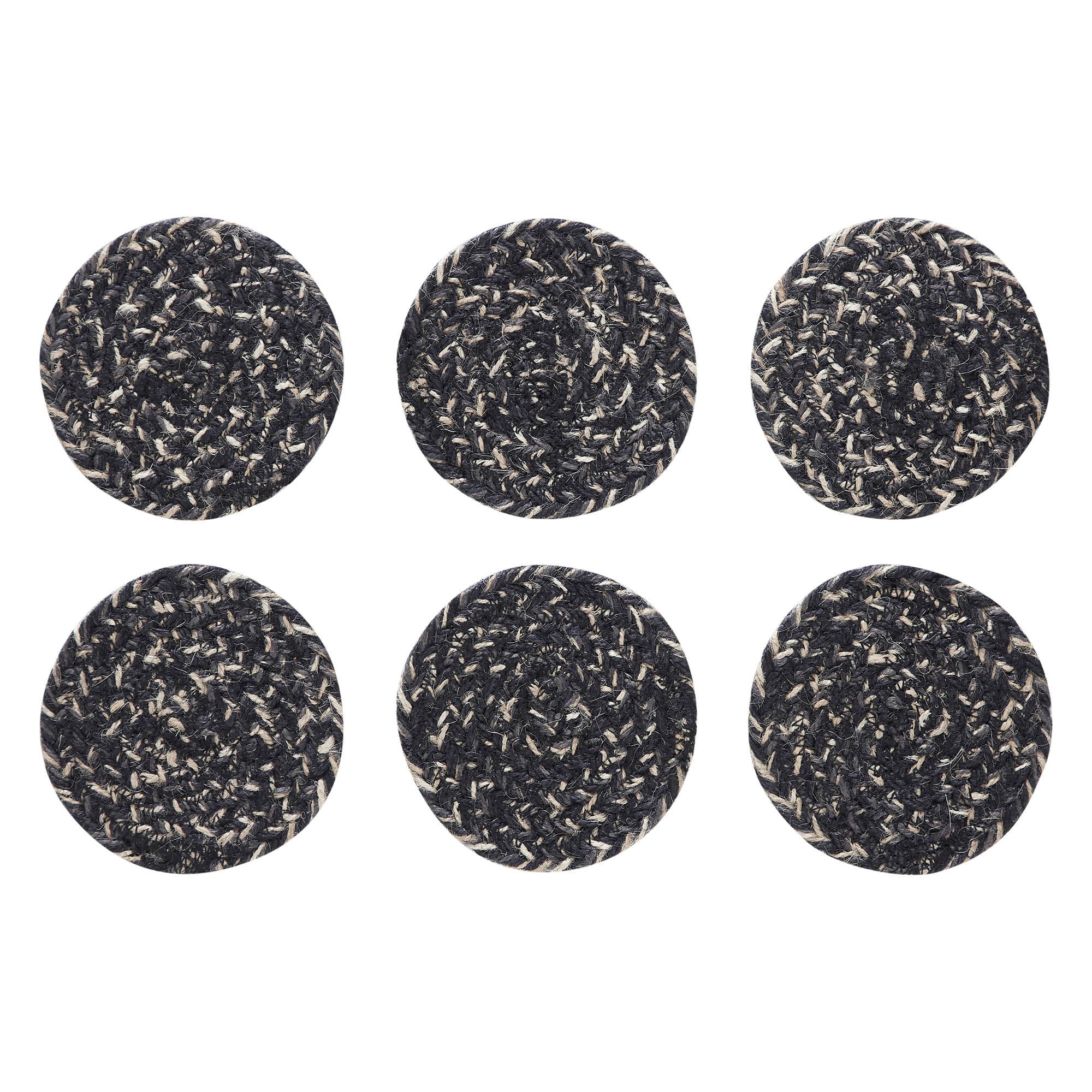 💙 Sawyer Mill Black White Jute Coaster Set of 6 - Image 3